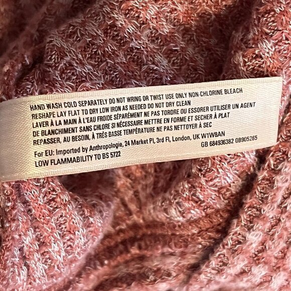 Anthropologie Saturday Sunday 'Whistler' pullover cowlneck small pink heathered - Picture 9 of 9